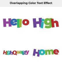Fun Colorful Overlapping Letters Spelling Words with Shadows on White