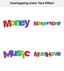 Money Mothersday Music MustHave Colorful Text Effect on White Background