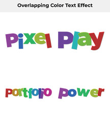 Playful Colorful Cartoon Typography Pixel Play and Portfolio Power on White