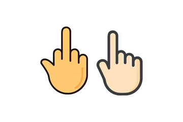 Fototapeta premium Two hands displaying different gestures a symbol of contrasting expressions silhouette