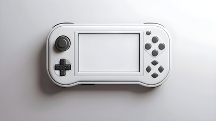 A  portable game console with a white screen background
