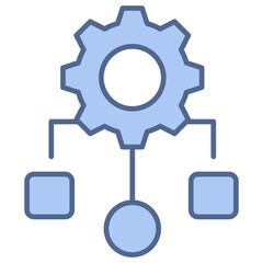 Process Mapping Blue Icon