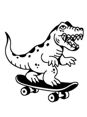 Shredding T-Rex. Edgy punk dinosaur skateboard flash