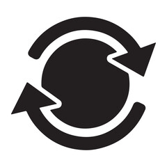 Circular Arrow Graphic Representing Recycling Refreshing or Synchronization for Business and Technology Concepts with a Clean Design