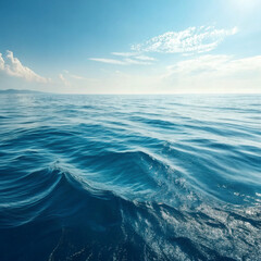 Calm Ocean Surface with Gentle Blue Waves under Natural Daylight – Peaceful Sea Landscape Background