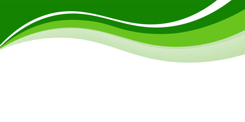 Abstract White and Green wave wide background banner