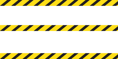 Warning frame with yellow and black, red diagonal stripes. Rectangle warn frame. Black and yellow red diagonal stripe vector icon collection. Seamless caution and warning sign tape set. Eps file 111.
