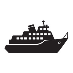 Cruise Ship Vector Illustration for Travel and Transportation Concepts Design Elements Isolated on White Background Vacation at Sea