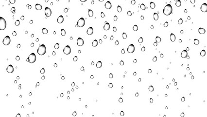 Realistic Rain Water Drops or Air Bubbles Pattern with Transparent Background and Abstract Wet Glass Texture