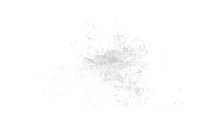 Abstract White Dust and Grain Texture Overlay on Transparent Background with Grunge Powder Explosion Effect for Design