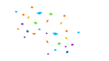 Scattered Colorful Diamond Shaped Confetti Transparent Background Celebration Overlay Element