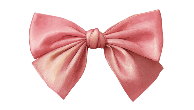 A digitally painted pink bow, appearing soft and textured with light and shadows, set against black