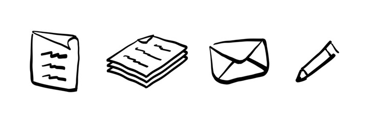 Document Icon Illustration — Hand-Drawn Line Style