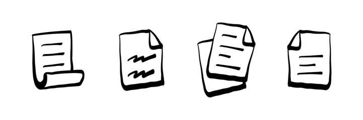Hand-Drawn Document Icon Illustration