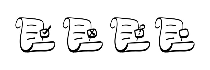 Hand-Drawn Document Icons in Outline Style