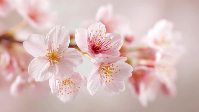 Delicate cherry blossoms in full bloom showcase a vibrant display of nature's artistry, capturing the essence of spring's renewal. 