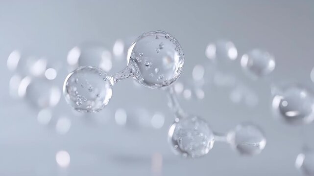 A visually captivating depiction of water molecules. These molecular structures symbolize purity, scientific, and the essence of life.