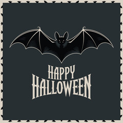 Happy Halloween Bat Illustration Spooky October Celebration