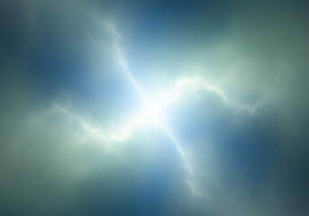 Abstract blue and white fractal lightning background with a bright flash of light, creating a dynamic and ethereal atmosphere for design projects