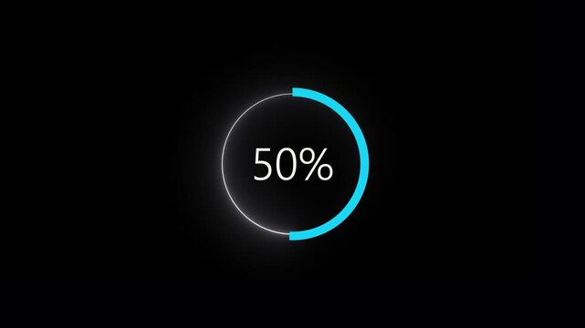 Glowing abstract counting timer animation on black background 4K