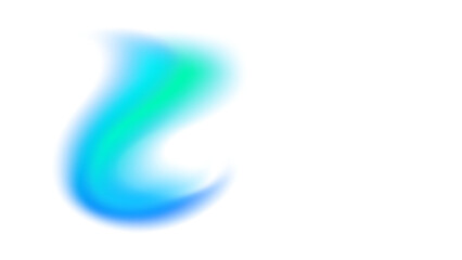 Abstract Fluid Gradient Shape Overlay with Neon Blue and Green Light Effect on a Transparent Background