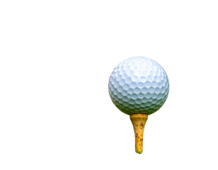 White Golf Ball on Tee with Sporty Outdoor Vibe transparent background.