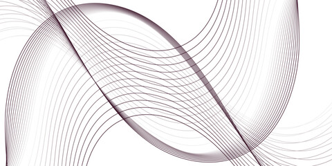 Elegant abstract wave lines in deep purple tones on a clean white background, smooth flowing design, minimal and modern gradient curves, perfect for banners, branding, and creative backgrounds.