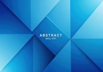 Abstract blue geometric background with shadow and light, modern wall art design for business presentation and wallpaper, vector illustration