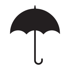 Simple Black Umbrella Icon on White Background Protection from Rain and Sun Weather Concept Graphic Element Clean Minimalist Design