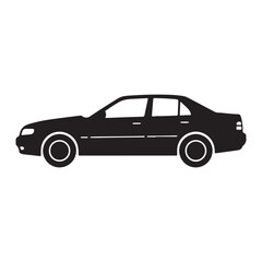 Sleek Black Car Silhouette Graphic Illustration for Automotive and Transportation Themes a Modern Vehicle Design Element