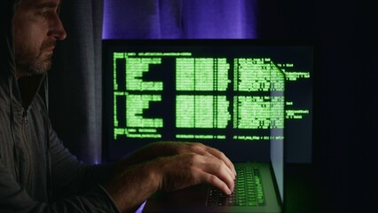 Tech enthusiast practicing programming amid futuristic code streams, tech enthusiast mastering core...