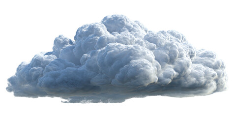 A fluffy, realistic cloud in a semi-realistic style floats against a black background