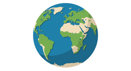 Fototapeta premium Cartoon Earth Globe Illustration with Continents and Oceans