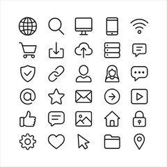 Communication line icon set vector.