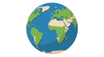Fototapeta premium Cartoon Earth Globe Featuring Continents and Oceans