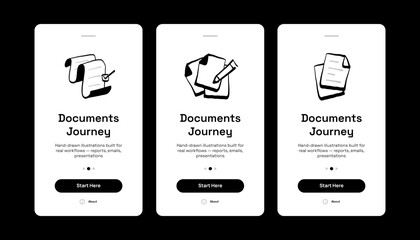 Hand-Drawn Document Icons &mdash; UI Composition