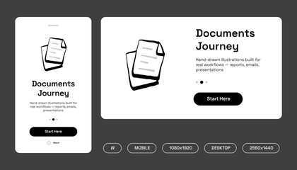 Hand-Drawn Document Icons for Digital Interface
