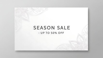 Fototapeta premium Elegant Minimalist White Business Card with Subtle Decorative Patterns for Corporate Branding and Professional Networking Events, Modern Design for Marketing and Identity Showcase