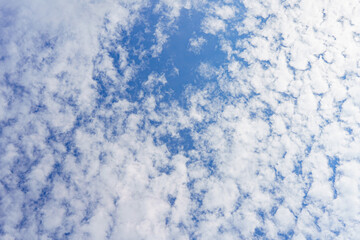 Cloudy blue sky abstract background, blue sky background with tiny clouds