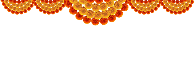 Marigold flowers round decorative hanging element