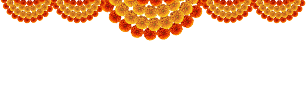 Marigold flowers round decorative hanging element