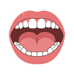 Fototapeta premium Minimalist Human Mouth: Simple Anatomical Detail