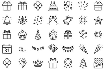 christmas icons set
