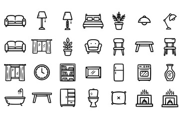 furniture icons set