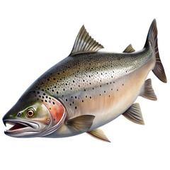 Obraz premium Realistic rainbow trout fish close up detailed scales and fins aquatic wildlife isolated on transparent background