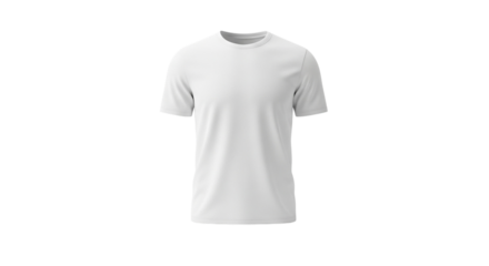 Plain white tshirt mockup, isolated on transparent background