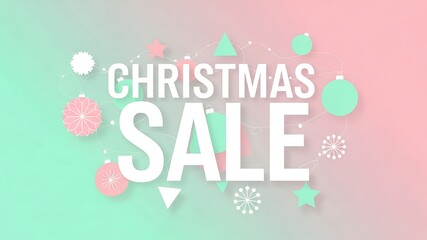 Vibrant Christmas Sale Banner with Festive Decorations, Snowflakes, Ornaments and Modern Design for Holiday Shopping Promotion, Promotional Advertising, Marketing Campaigns and Seasonal Discount