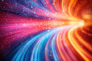 Colorful glowing light trails movement, long exposure abstract background