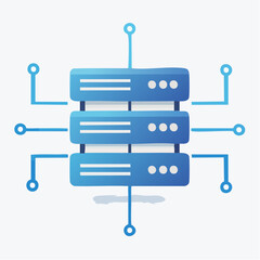 Obraz premium Digital Server Infrastructure Representation with Network Connections and Data Processing Icon