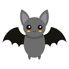 bat, cartoon, cute, big, eyes, wings, pointed, ears, flying, night, animal, adorable, halloween, digital, art